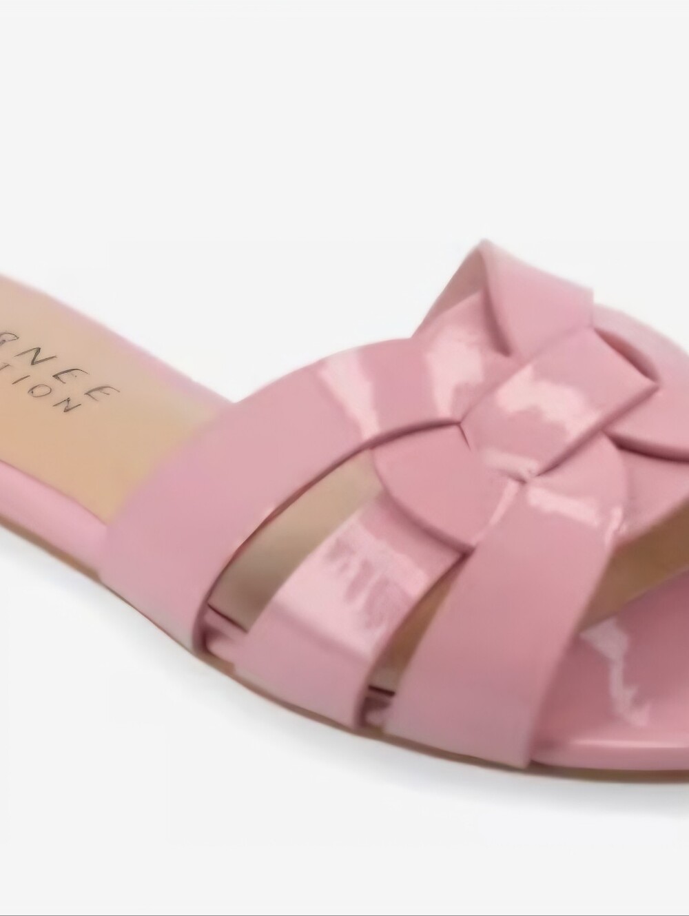 Journee Collection Pink Patent Leather Slides.